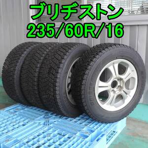 〈新潟〉ブリヂストン 235/60R16 100Q BLIZZAK DM-Z3 16インチ ホイール付き 5穴16×7J ハブ径約70mm 中古 スタッドレスタイヤ 4本セット