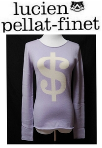 本物 美品 ルシアンペラフィネ カシミヤ100% ドルデザイン ニットセーター S 薄紫 lucien pellat-finet