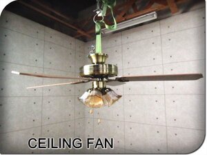 ■展示品■未使用品/52”CEILING FAN/シーリングファン/ANTIQUE BLASS,4BLADES,OAK PLAIN/AC-552FL/クラシックスタイル/組立式/khhwn1118m