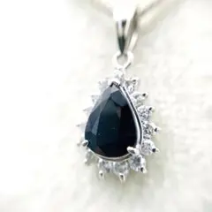 ✴︎極美品　PT850 1.16ct サファイア 0.34ct ダイヤ ネックレス