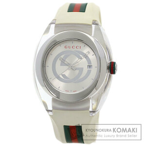 GUCCI グッチ YA137102A シンク 腕時計 ステンレススチール ラバー メンズ 中古