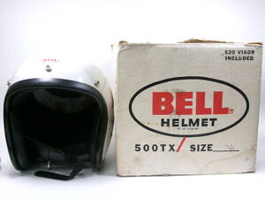 60s BELL 500-TX 7 1/8 ジェットヘルメット 目深加工済み M オリジナル箱付 ★ 60年代 ベル 500TX R-T ごま塩 SHORTY ショベル パンヘッド