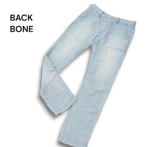 13ss BACK BONE バックボーン 春夏 麻 リネン★ ウォッシュ加工 デニム パンツ ジーンズ Sz.S　メンズ 日本製　C4B03632_8#P