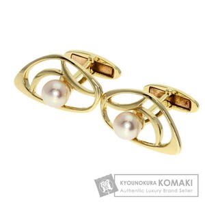 MIKIMOTO ミキモト アコヤパール 真珠 カフス K14イエローゴールド メンズ 中古