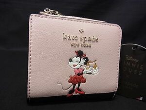 ■新品■未使用■ kate spade ケイトスペード WLR00285 ディズニー コラボ レザー ミニー 二つ折り 財布 ウォレット BB7146アZ