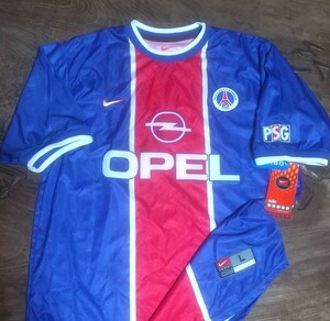 値下交渉 1999-00 PARIS SAINT GERMAIN FC/パリ・サンジェルマン NIKE 未使用 タグ付き MADE IN UK 検)99 2000 PSG OPEL W/TAGS OKOCHA Y2K