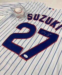 CUBS カブス 鈴木誠也 サイン ユニフォーム ボール セット 鑑定書 ジャージ JSA PSA　大谷　山本　千賀