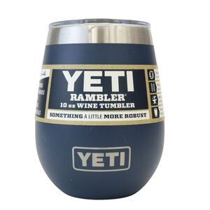 121419k4 展示未使用品 YETI イエティ RAMBLER 10オンス ワインタンブラー ネイビー アウトドア キャンプ用品