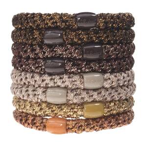 ポニーテール チューブ 8P L. Erickson Grab&Go Ponytail Holders, Bronze Metallic, Set of Eight-Exceptionally Secure with Gentle Hold