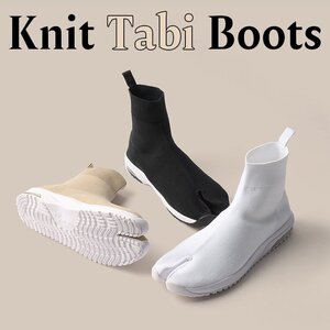 【3~4日以内発送】足袋シューズ 外反母趾 予防 ( ブラック / 28cm ) 疲れにくい Knit Tabi Boots ニット足袋ブーツ KnitTB ショートブーツ