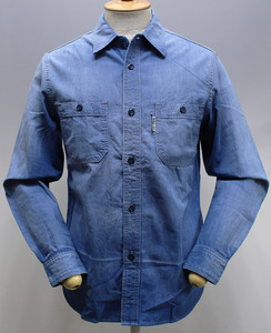 BLUE BLUE ブルーブルー Chambray Used Navy Shirts / シャンブレーシャツ 新品未使用 size M(2) / 聖林公司 / ハリラン