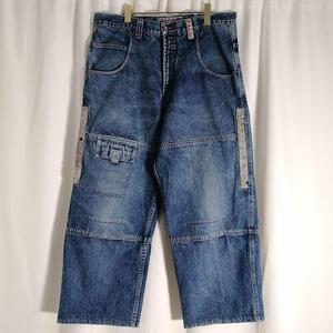 USED 90年代 パコ ジーンズ PACO JEANS デニム パンツ ダブルニー 超極太 バギーパンツ ワイド 90s 古着 メンズ W36 ストリート 2900