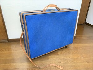 送料無料 Hartmann 貴重なビンテージ ブルースーツケース ハートマン スーツケース Tweed Belting / ツイード・ベルティング