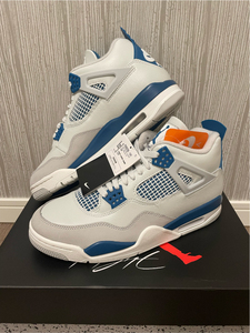 US9 27cm NIKE AIR JORDAN 4 RETRO Industrial Blue ナイキ エアジョーダン4 レトロ インダストリアルブルー ミリタリー FV5029-141