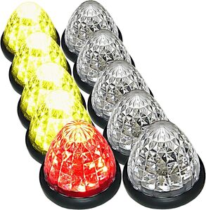 トラック用 マーカーランプ サイド マーカー 24V 16LED 汎用 10個 セット (レモンイエロー/レッド)