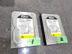 【中古品】管1G5 HDD 3.5インチ　320GB Western Digital 　2個セット　フォーマット済み　電源投入回数40回　 使用時間80511時間