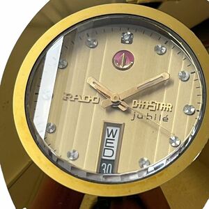 RADO ラドー DIASTAR ダイヤスター AT 自動巻き 648.0413.3 ゴールドカラー デイデイト 11P 稼働品 腕時計
