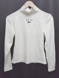 ◇ Θ　Φ NIKE ナイキ ハイネック　コットン 長袖 カットソー サイズL ホワイト レディース P