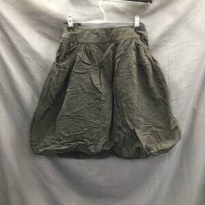 060927　277122-32　FOXEY　フォクシー　スカート　バルーンデザイン　カーキー系カラー　レディースファッション　服飾　USED品