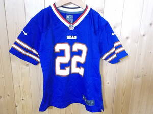 a1280◆NFL PLAYERS ナンバリングTシャツ◆サイズL 7 子供 キッズ ナイキ製 バッファロービルズ #22 JACKSON ユニフォーム 送料360円 5G