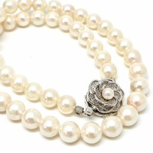 ◆アコヤ本真珠ネックレス◆J 約43.4g 約42.5cm 8.0-8.5mm珠 pearl パール jewelry necklace DE0/EA0