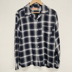 【SUGAR CANE】シュガーケーン★長袖シャツ SC29120 RAYON OMBRE CHECK OPEN SHIRT ブラック 11