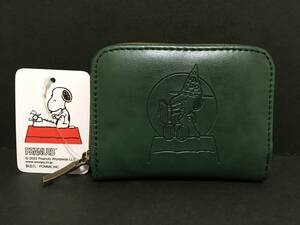 PEANUTS★スヌーピー　型押しコインケース☆彡　魔法　ダークグリーン☆　カードケース　財布　小銭入れ　新品　SNOOPY