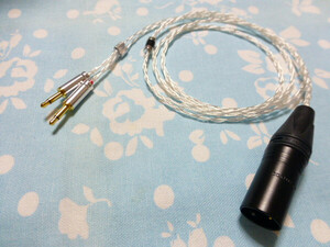 MDR-Z7 Z1R HiFiMAN SUNDARA ANANDA T3-01 T3-03 6N純銀撚り線 + 銀メッキOFC 八芯 ブレイド編 XLR コネクタ 4ピン ( T1 2nd 3rd DENON 可