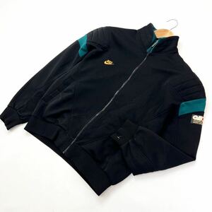 90s ☆ NIKE GEOTECH 希少◎ ジャージ ジャケット トラックジャケット ブラック グリーン L スポーツ ストリート ゴルフ 古着MIX■CC231