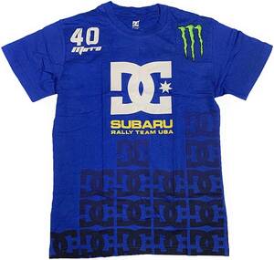 DC SHOE Dave Mirra 40 S.R.T.USA Team モンスターエナジー MONSTER ENERGY SUBARUスポンサードTシャツ(ブルー) (L)[並行輸入品]