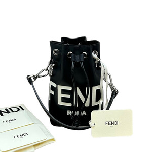 新品 FENDI モントレゾール ミニ ロゴ レザー バケットバッグ ショルダーバッグ フェンディ