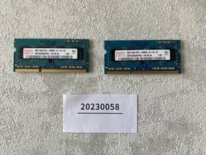 ジャンク　DDR3　2GB ノート用メモリ　２枚セット