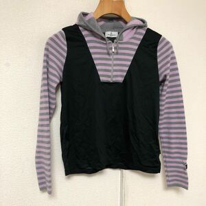 マンシングウェアMunsingwearハーフジップ ニット　ボーダー　ストレッチ　パーカーM