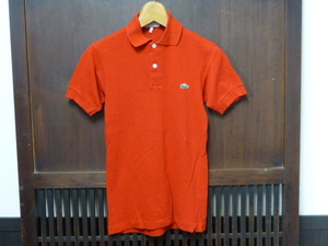 ヨーロッパ古着　CHEMISE LACOSTE ポロシャツ 1 MADE IN FLANCE 赤 レッド ラコステ フランス 70s 80s 半袖 鹿の子