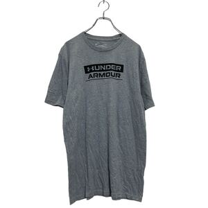 UNDER ARMOUR 半袖 プリントTシャツ M グレー アンダーアーマー クルーネック 古着卸 アメリカ仕入 a607-6258