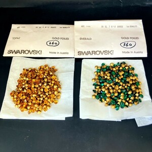 ☆ほぼ未使用 SWAROVSKI スワロフスキー ヴィンテージ ルース 1100 30SS 2 6/12gross Topaz トパーズ Emerald エメラルド 裸石 R-28