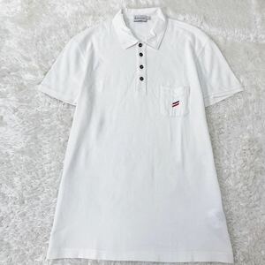 美品 Lサイズ MONCLER モンクレール ポロシャツ MAGLIA マグリア 半袖 刺繍 トリコロール 鹿の子 カノコ ホワイト 白 Tシャツ メンズ 春夏