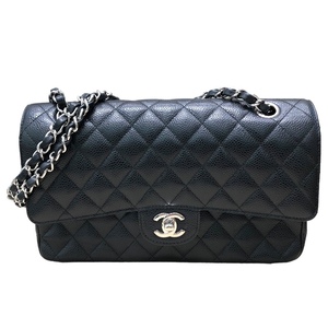 シャネル CHANEL マトラッセ25 A01112 ブラック マットキャビアスキン シルバー金具 ショルダーバッグ レディース 中古