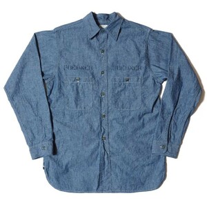 [NEW] WAREHOUSE & CO. Lot 3044 USN CHAMBRAY SHIRTS プリント　NON WASH　４０