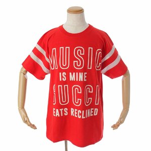 【グッチ】Gucci　22SS 100周年記念 MUSIC IS MINE Tシャツ トップス 615044 レッド S 【中古】【正規品保証】177639