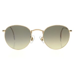 1円スタート Ray-Ban レイバン サングラス ROUND METAL ラウンドメタル RB3447 001/BH 50□21 眼鏡 アイウェア 度あり ゴールド ブラウン