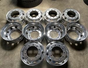 送料無料 美品 大型 トラック ダンプ ISO規格 アルコア FORGED アルミホイール 22.5×7.50 162 10穴 研磨済み 10本セット 