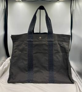 1円〜③ 良品 HERMES GM/トートバッグ/GRY/エールライン