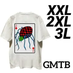 新品 GMTB Tシャツ 白 蜘蛛チェック トランプ XXL 2XL 3L