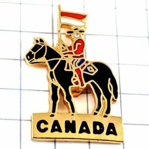 ピンバッジ・王立カナダ騎馬警察ポリス黒馬◆フランス限定ピンズ◆レアなヴィンテージものピンバッチ