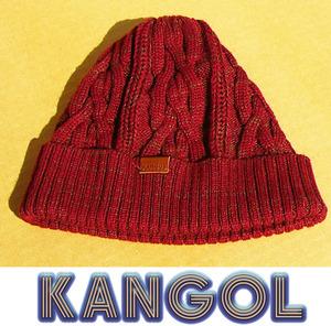 即決■KANGOL■アカっぽにと編みアミアミcap■■古着