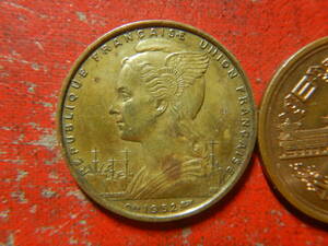 外国・フランス領ソマリランド／２０フラン・アルミニウム青銅貨（1952年）：発行枚数５０万枚　240519