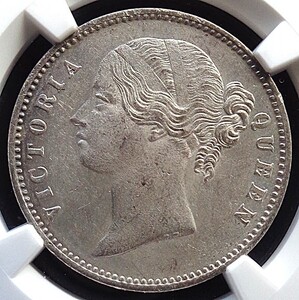 ■■英領インド 1ルピー銀貨 1840年(b&c) ヴィクトリア VICTORIA NGC MS63 未使用品 人気高い & 状態稀少!■■