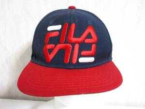 フィラ FILA ロゴ キャップ 帽子 紺 ネイビー 57-59cm 北1601