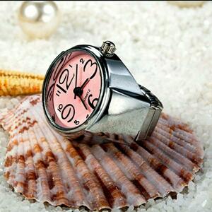 新品　未使用　指輪　時計　シンプル　9色対応　ピンク　107